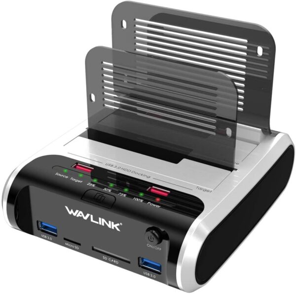 WAVLINK USB 3.0 to SATA Dual Bay External Hard Drive Docking Station with Offline Clone & UASP(6Gbps) Function