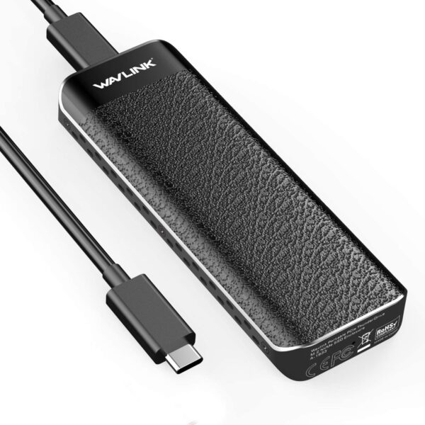 WAVLINK USB C to M.2 NVMe SSD Enclosure, USB C 10Gbps to NVMe PCI-E M-Key Solid State Drive External SSD Case